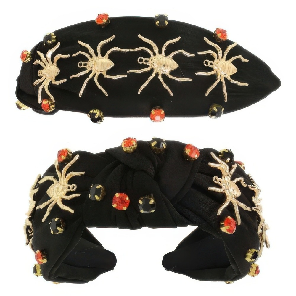 Halloween Spider‎ Headband Gold Accent Black Holiday Party Costume Kids Girls